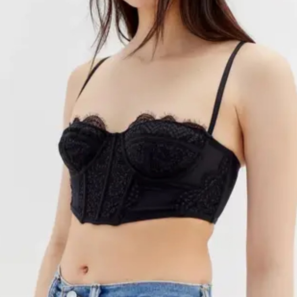 Urban Outfitters Out From Under Sheer Lace Bra in Black, Size Large